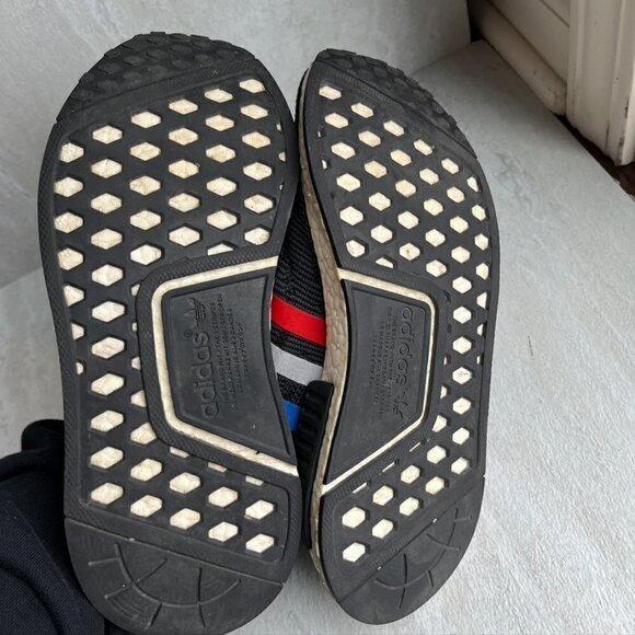 adidas NMD R1 PrimeKnit Tri Color Black Boosts Red White Blue Size 5